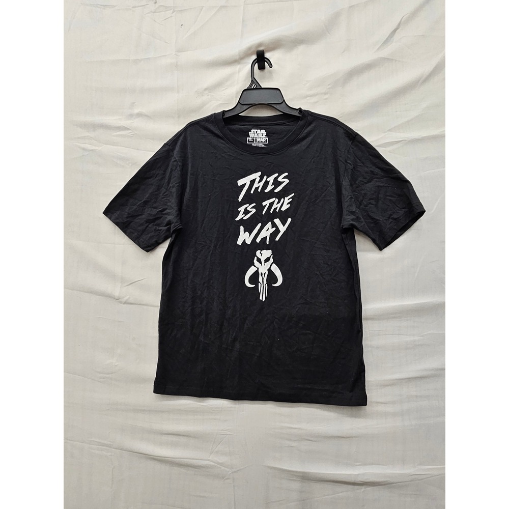 Star Wars Mens This Is The Way Graphic T-Shirt Black Cotton Casual Size Medium